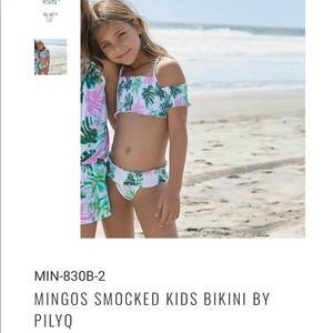 Pily Q Girls Mingos Smocked bikini sz 16 NWT